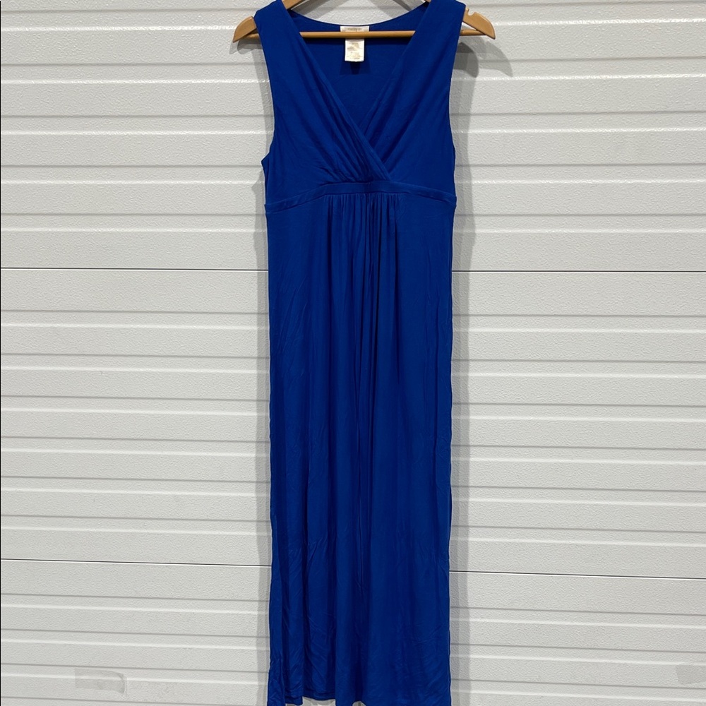 Matty M Deep Blue Sleeveless Maxi Dress